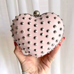 Pink Heart Clutch | Heart with Studs | Heart Shaped Bag | Valentines Day